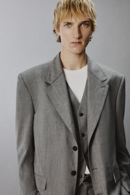 LIMITED EDITION STRIPED TEXTURED SUIT BLAZER - Zara фото 5