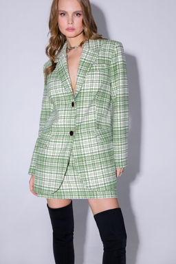 Жакет Pirs 4743 бежево-зеленая клетка  фото 5