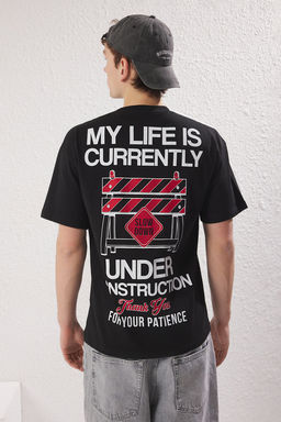TRENDYOL MAN Ekru Oversize/Genis Kesim %100 Pamuklu Bask?l? T-Shirt TMNSS25TS00114 - Trendyolmilla фото 12