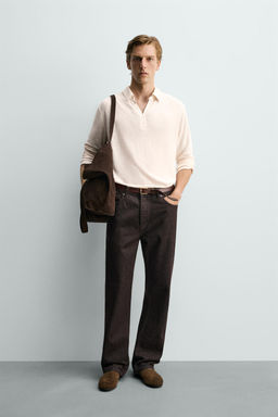 POLO RELAXED FIT VISCOSA - LINO / Rosa
