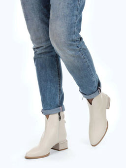 01-PCM335-2 BEIGE Ботинки демисезонные женские (натуральная кожа, байка) - No name фото 5