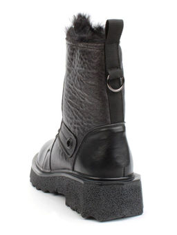 04-YPM5827A BLACK Ботинки зимние женские (натуральная кожа, натуральный мех)