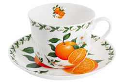 Чашка с блюдцем Апельсин, 0,48 л
