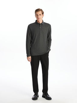 Polo Yaka Uzun Kollu Erkek Sweatshirt