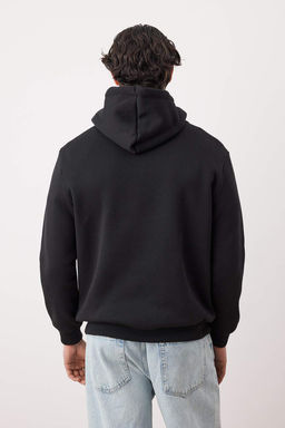Siyah Regular/Normal Kesim Kapusonlu Ici Polarl? Kal?n Sweatshirt TMNAW26SW00016 - Trendyolmilla фото 4