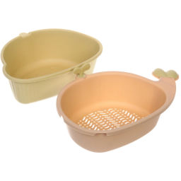 Цена за 2 шт. Дуршлаг пластиковый "SEGRETO" Кит 33*21,5*12см оливковый