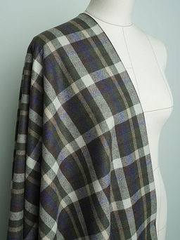 Шерсть пальтово-костюмная Твид Клетка цв.молочный/коричневый/зеленый, ш.1.5м, шерсть-60%, п/э-40% - Купава фото 12