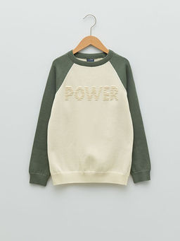 Bisiklet Yaka Kabartma Yaz? Detayl? Uzun Kollu Erkek ?ocuk Triko Kazak