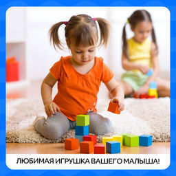 Кубики детские, пластиковые, цветные, 20 штук, 4×4 см