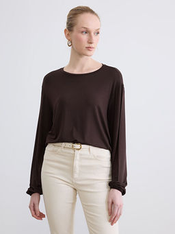 Bisiklet Yaka Balon Kollu Oversize Bluz