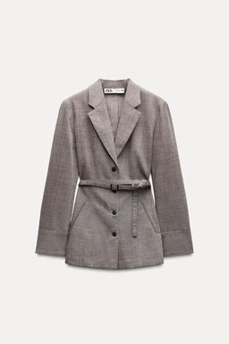 ZW COLLECTION 100% WOOL BELTED BLAZER - Zara фото 4