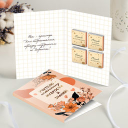 Открытка 4 шоколадки "Учителю - источнику мудрости и знаний"