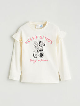 Minnie Mouse ve Daisy Duck Bask?l? K?z Bebek Ti??rt