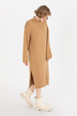 KadДn Camel Melanj Triko Elbise