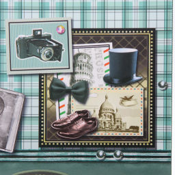 Цена за 12 шт. Пакет подарочный "Винтаж" 31*42*12 см, микс