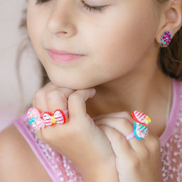 Цена за 6 шт. Серьги клипсы детские Выбражулька «Блестящие цветы», миксы