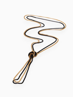 Бусы 2 нити Трансформер (несколько способов носки), цвет чёрно-золотой, 118 см