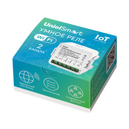 UCH-A301 2C/WF WHITE Умное реле Wi-Fi. 2 канала. 100-240В. 2*10А. 2*2200Вт. 2*250Вт для светодиодов. Встраиваемое. Голосовое управление+приложение UnielSmart. TM Uniel