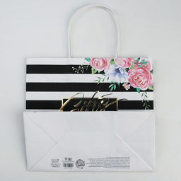 Пакет подарочный крафтовый Gifts, 25 22 12 см - Дарите счастье фото 4