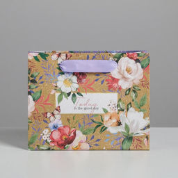 Цена за 3 шт. Пакет подарочный крафтовый, упаковка, Today, S 15?12?5.5 см