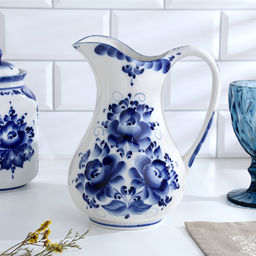 Кувшин фарфор «Аннушка», 1.5 л, 20.5 см, гжель