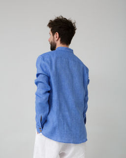 Рубашка льняная меланж 26009