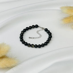 Браслет из золотистого Обсидиана 16 см + - Радуга самоцветов фото 2