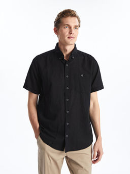 Regular Fit Keten Kar???ml? Erkek G?mlek