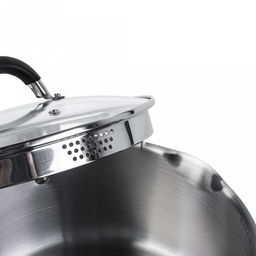 Кастрюля из нержавеющей стали "Ковентри" 4л, д22см, h11см, 0,6мм, дно s2,8мм, полировка внешняя комбинированная, внутренняя матовая, стеклянная жаропрочная крышка, обод крышки металлический, пароотвод, ручки с силиконовыми вставками, мерная шкала, цв