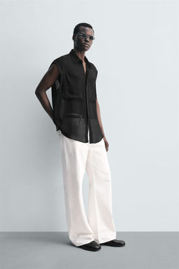 SEMI-SHEER SHIRT WITH POCKETS