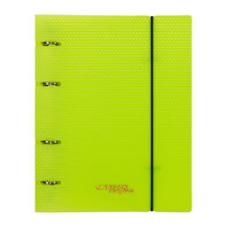 Expert Complete PRISMA NEON Папка-обложка для сменного тетрадного блока на 4 кольцах A5+ 700 мкм 20 мм эффект 3D 1 шт. d - 20 мм лайм EC21140021