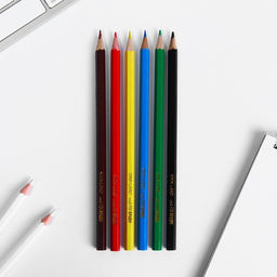 Карандаши цветные ArtFox STUDY, заточенные, шестигранные 6 цветов, корпус деревянный, картонная коробка с европодвесом.  фото 3