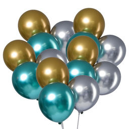 Шар воздушный латексный 12" «Хром», металл, набор 5 шт., МИКС