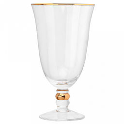 Жаклин Бокал стеклянный 550мл, д10см, h18см, тонкостенное, прозрачное стекло, отводка золотом (Китай) Цена указана за штуку. В коробке 4 штуки. - Домашняя мода фото 2