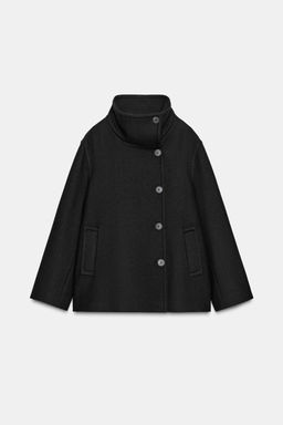 SHORT COAT WITH WOOL AND HIGH NECK - Zara фото 6