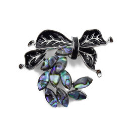 Брошь "Листочки с жемчужинами" гелиотис