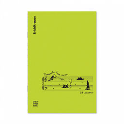 Цена за 3 шт. Тетрадь для нот на скобе c пластиковой обложкой ErichKrause CoverProBook Music Valley, зеленый, А4, 24 листа_MIX-PACK  фото 5