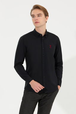U. S. Polo Assn / Рубашка мужская черная Uzunkol Basic - U.s. polo assn фото 4
