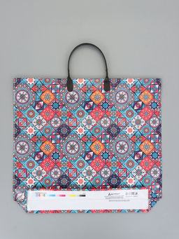 Цена за 10 шт. Пакет "Калейдоскоп", полиэтиленовый с пластиковой ручкой, 38 х 34 + 3 см, 90 мкм