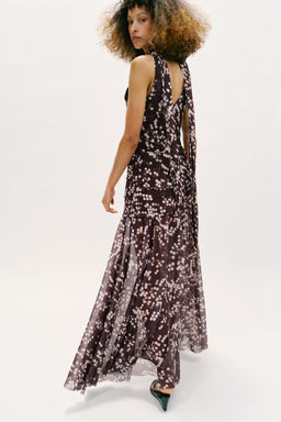 VESTIDO LARGO TUL LUNARES / Marr?n / Crudo - Zara фото 5
