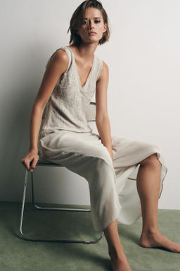 GEORGETTE DRESS WITH EMBROIDERY AND BEADS - Zara фото 4