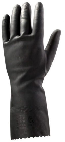 LIBRY перчатки хозяйственные латексные повышенной плотности с х/б напылением размер-XL (черные) 50гр