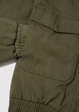 Cep Detayl? Haki Bomber Ceket - Mavi фото 7