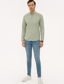 Ye_il Slim Fit Uzun Kollu G_mlek