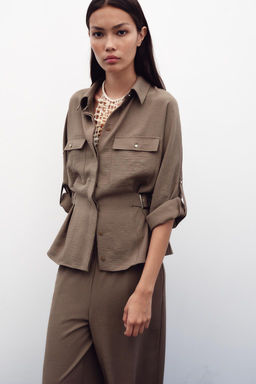 SAFARI SHIRT WITH SIDE BUCKLES - Zara фото 2