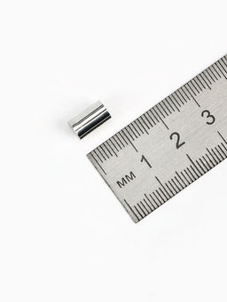 Замок-концевик магнитный, 5 шт. L=20 мм, внутренний d=6 мм, цвет серебро