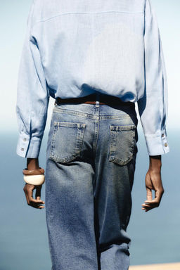 Z1975 HIGH-WAIST CULOTTE JEANS WITH BELT - Zara фото 14