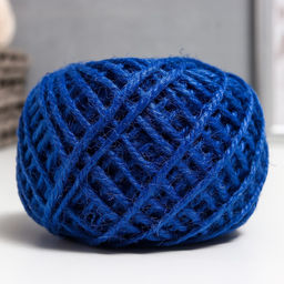 Пряжа для вязания спицами, крючком 100% джут Softino Jute Colored, 50 м ±2 м, синий, 50 г