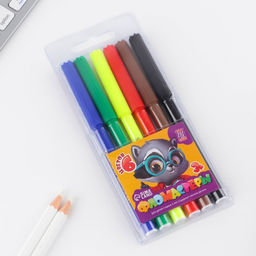 Цена за 3 шт. Фломастеры 6 цветов вентилируемый колпачок с европодвесом