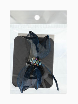 Брошь «Стрекоза», плетёная, синий, чёрная